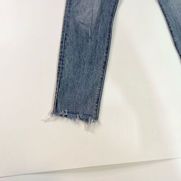 Levi's Premium Skinny Jeans Women's 24 High Rise Wedgie Button Fly Frayed Hem - Picture 2 of 12